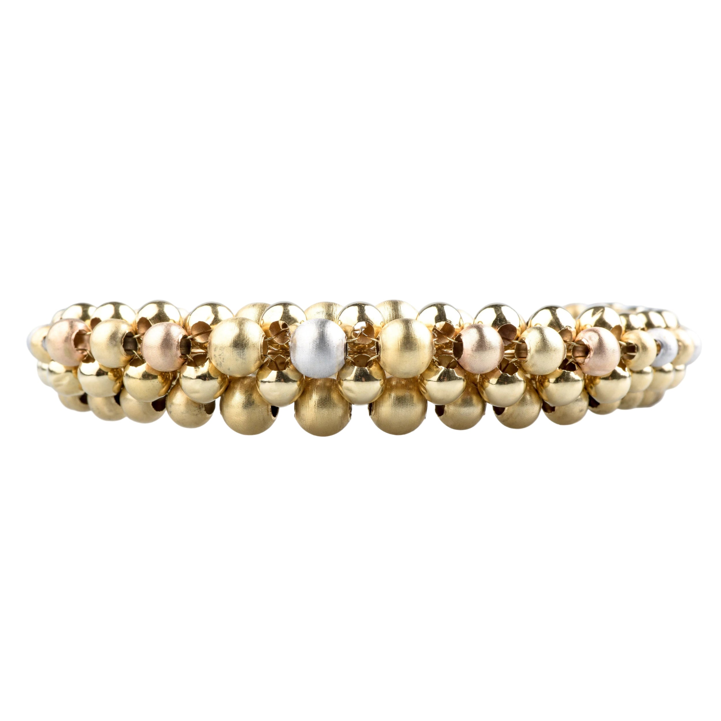 Bracelet Trois ors boules en or jaune, or blanc et or rose