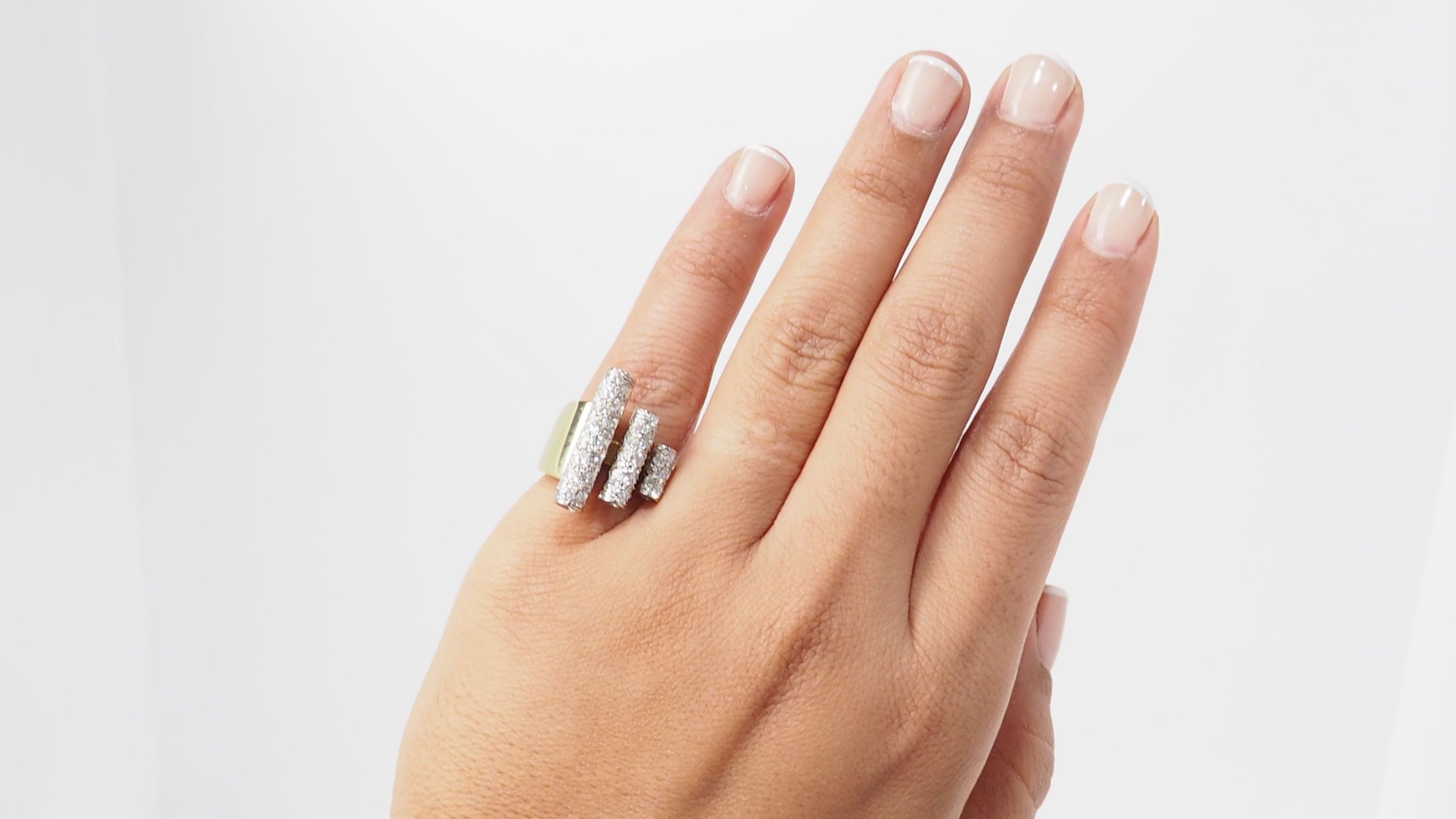 Two-tone gold and diamond ring 