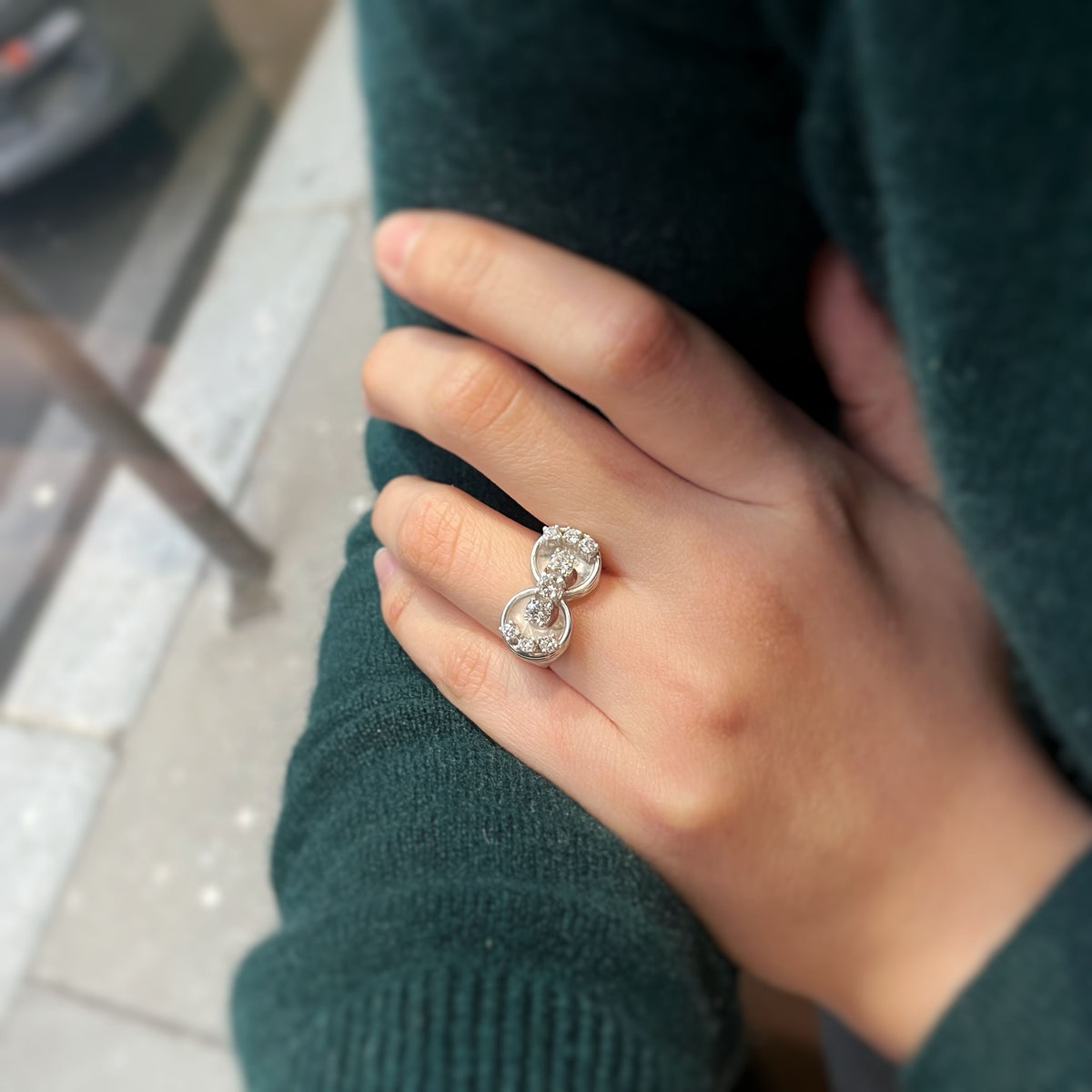Ring Tank in white gold and diamonds