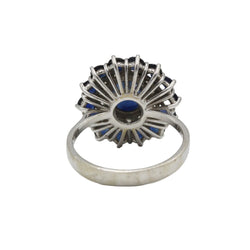 Bague Marguerite or blanc, saphirs et diamants