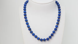 Collier De Perles de Lapis Lazuli Et Fermoir En Or