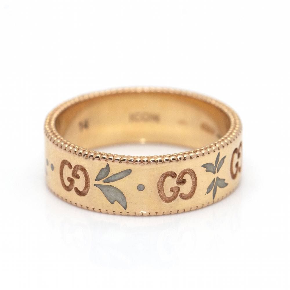 Bague GUCCI en or rose et émail d'occasion