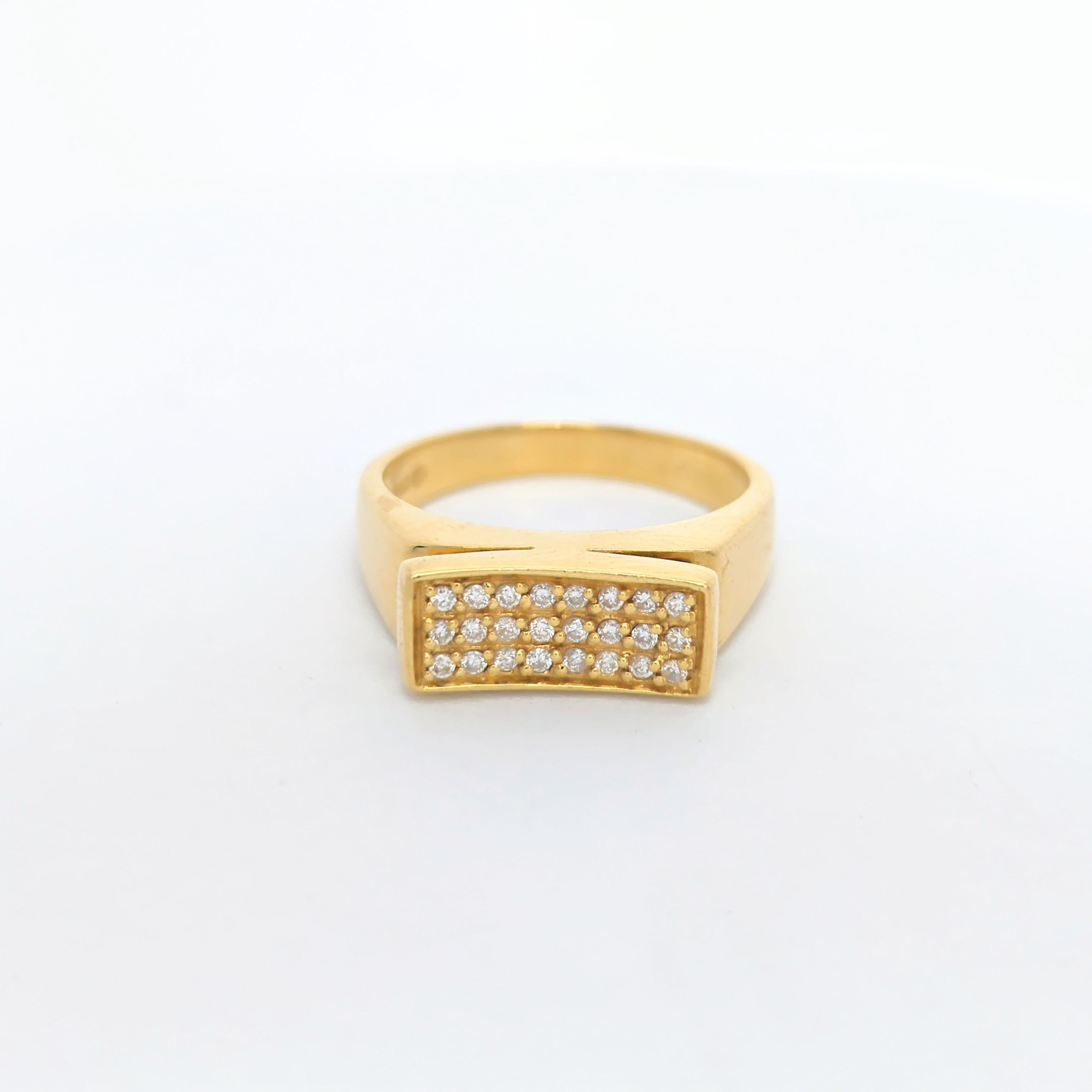 Bague en or jaune et diamants