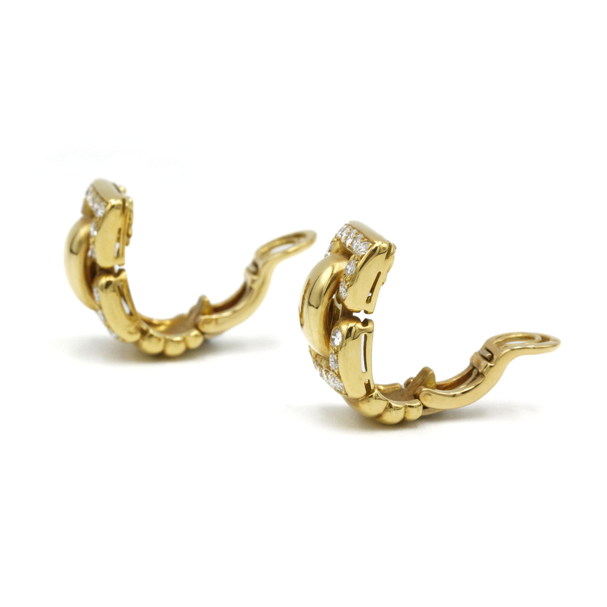 Clips d'oreilles - Or et diamants