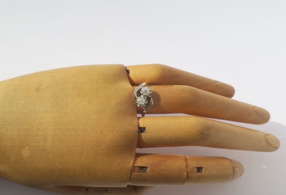 Ring You and Me diamonds, Yellow gold and paltinium circa 1900
