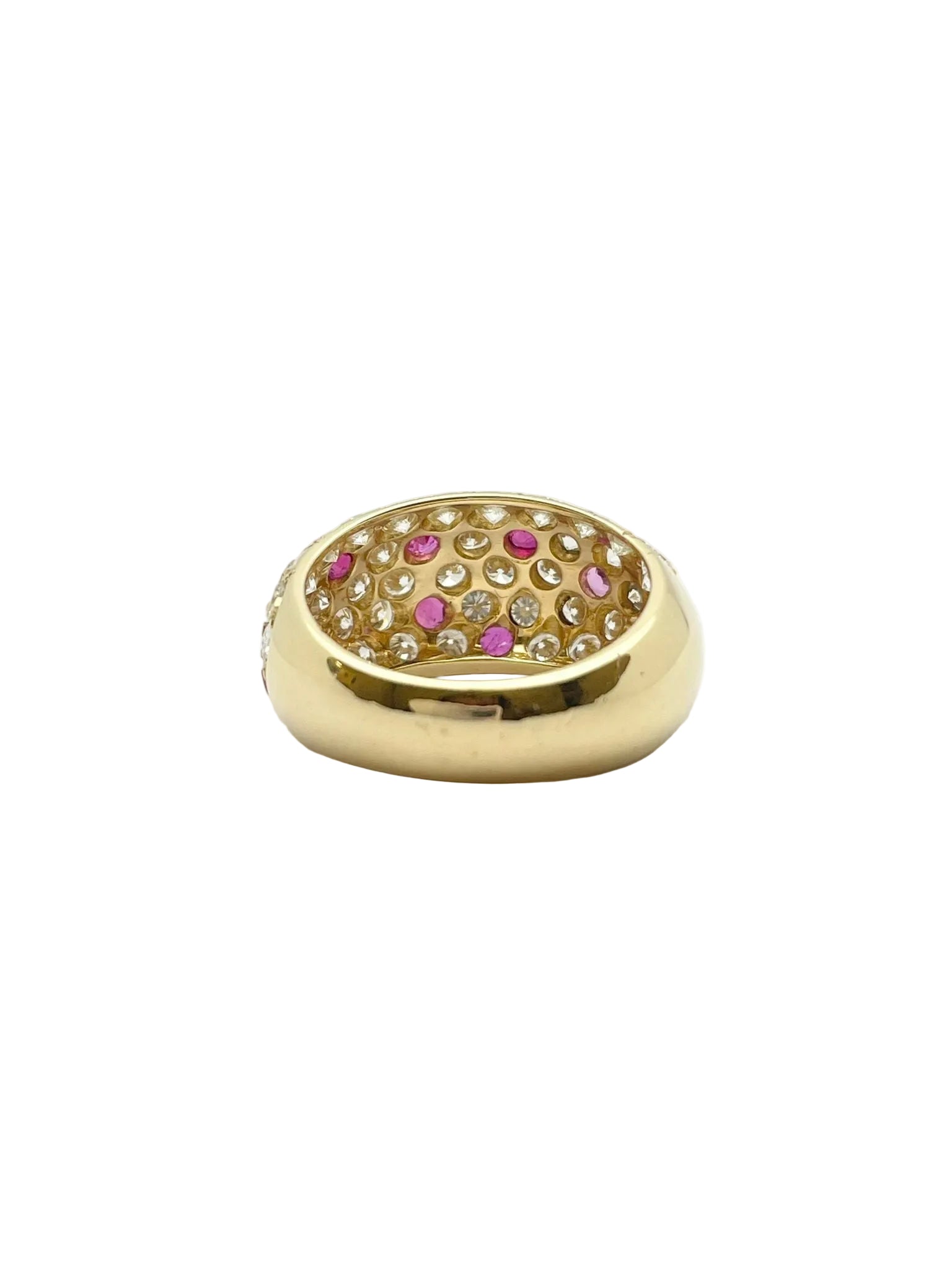 Bague Jonc en or jaune, rubis et diamants