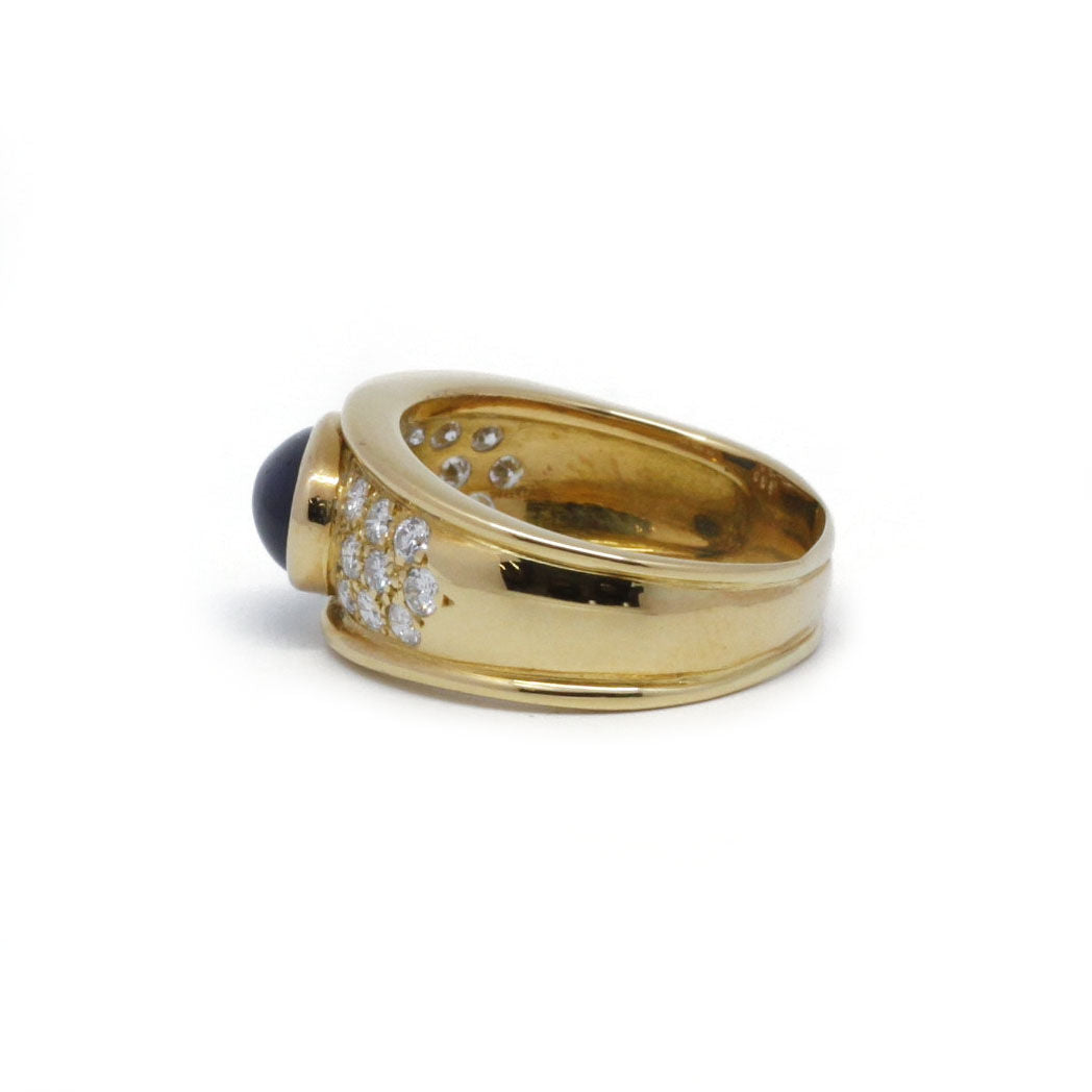 Bague - Or, Saphir Et Diamants