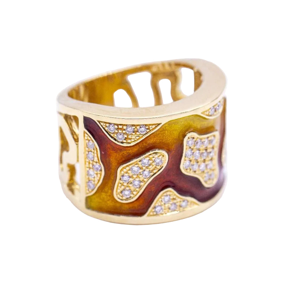 Bague en or et émail d'occasion