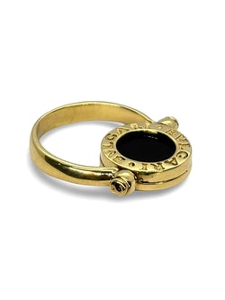 Bague Bulgari Réversible or jaune nacre et onyx