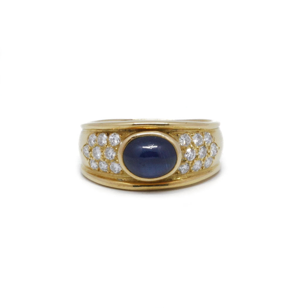 Bague - Or, Saphir Et Diamants