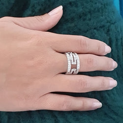 Bague Bvlgari Parentesi EU54 - Or blanc et diamants