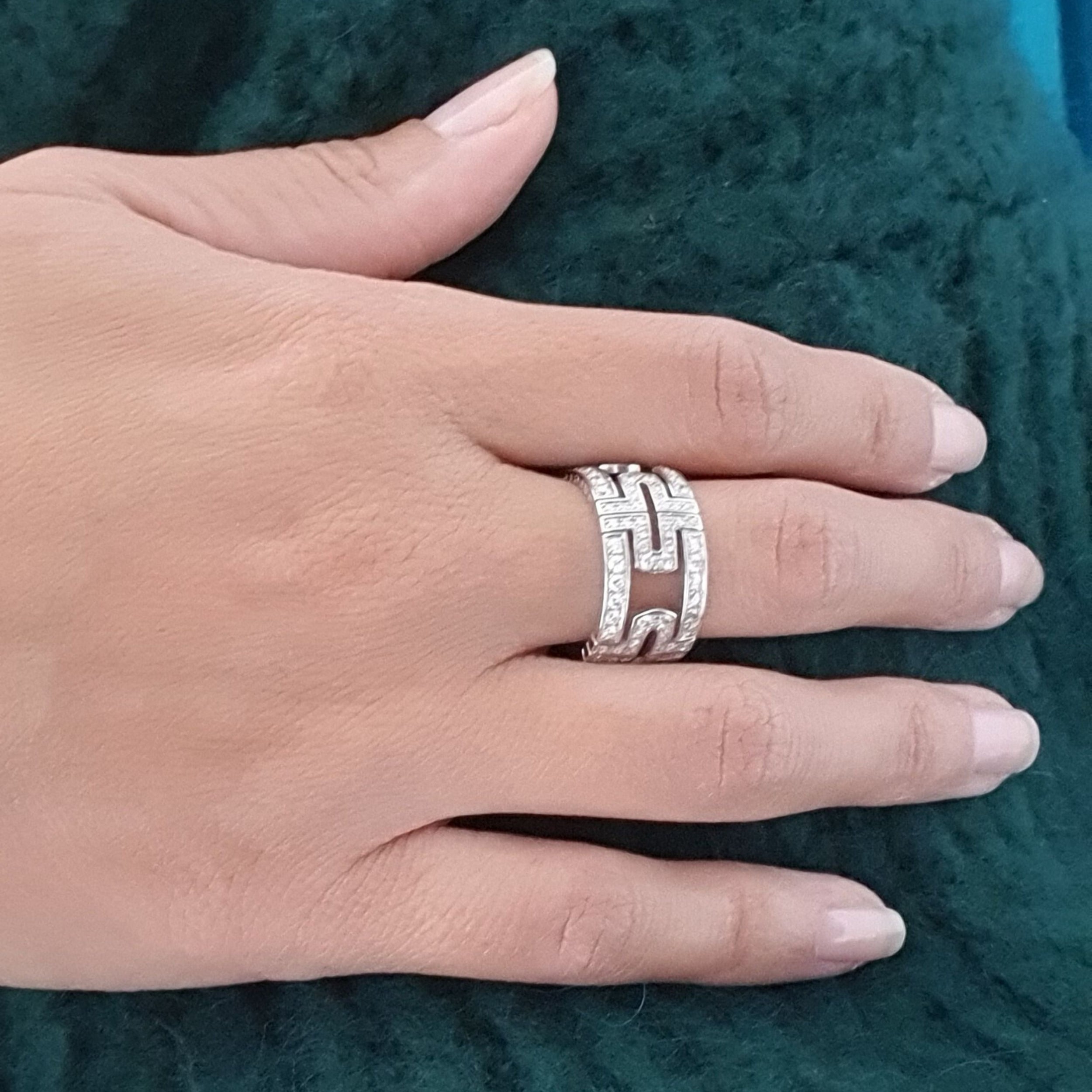 Bague Bvlgari Parentesi EU54 - Or blanc et diamants