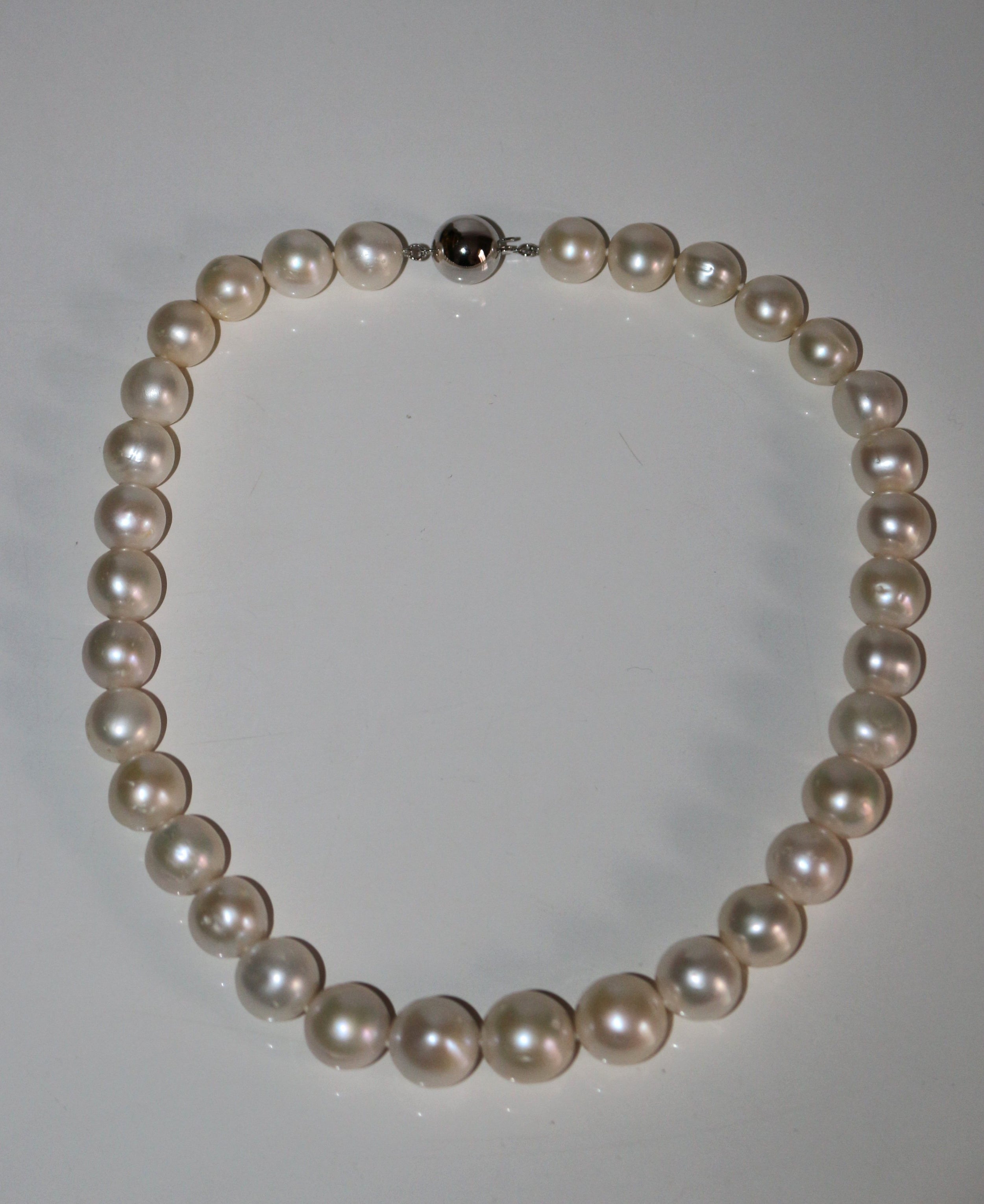 Large Cream Cultured Pearl Necklace