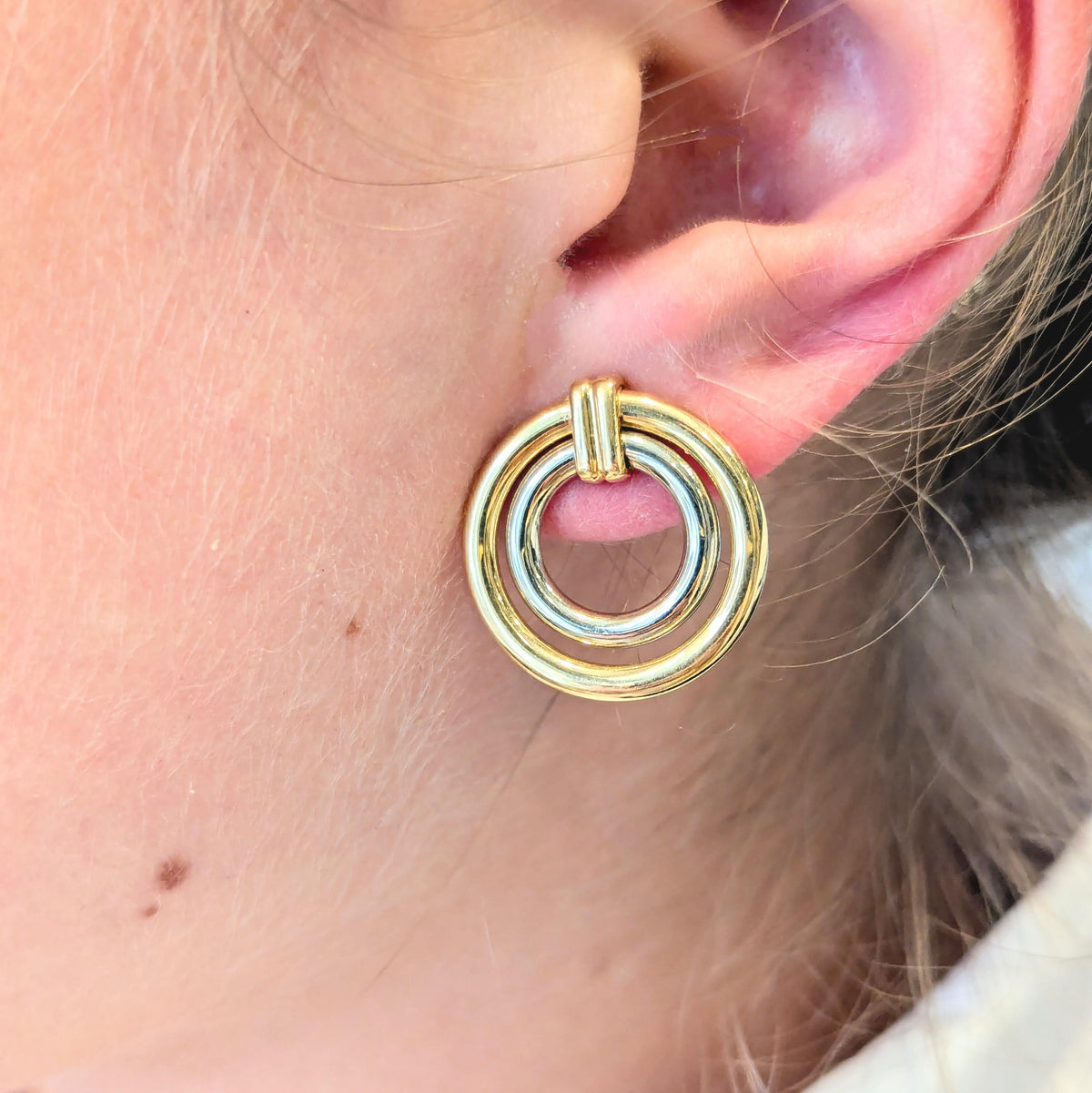 Two-Tone Gold Earrings