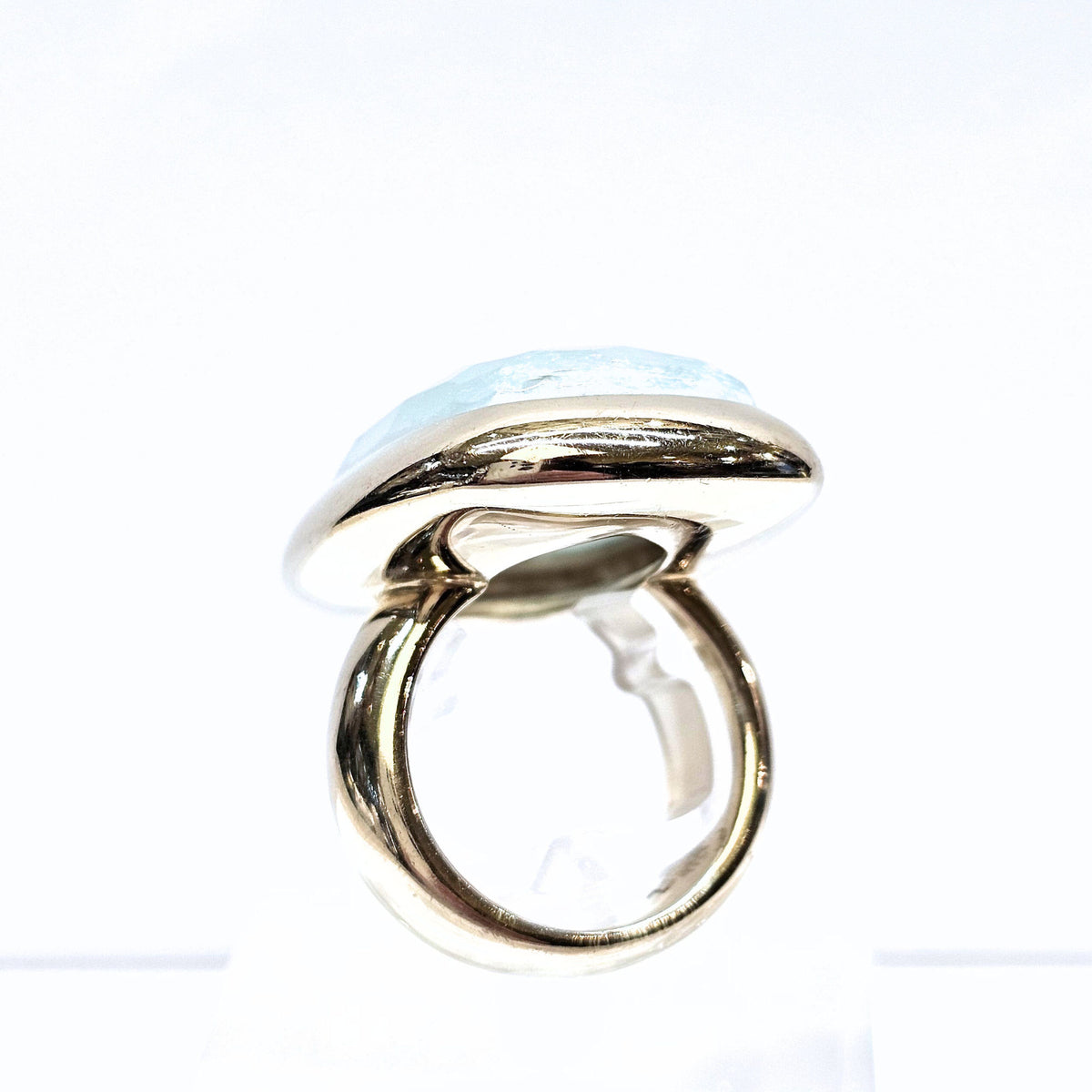 Pomellato Ring in 18-carat white gold with aquamarine, size EU50