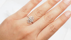 Bague ancienne en or gris et diamants