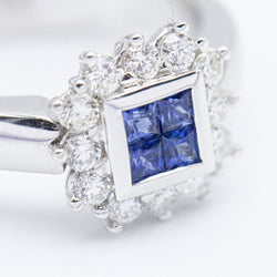 Bague MONACO avec diamants et saphirs d'occasion