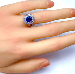 18k white gold sapphire and diamond ring