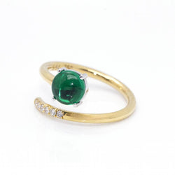 Ring RAY in yellow gold and emerald