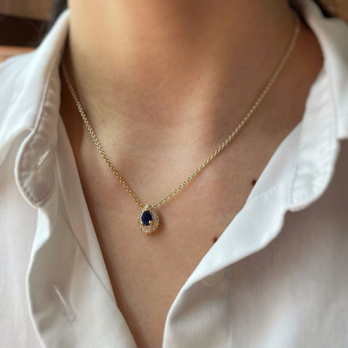 Necklace - Gold, Sapphire &amp; Diamonds