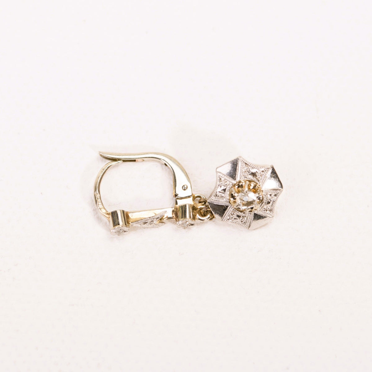 Earrings Art Deco sleepers diamonds in gold