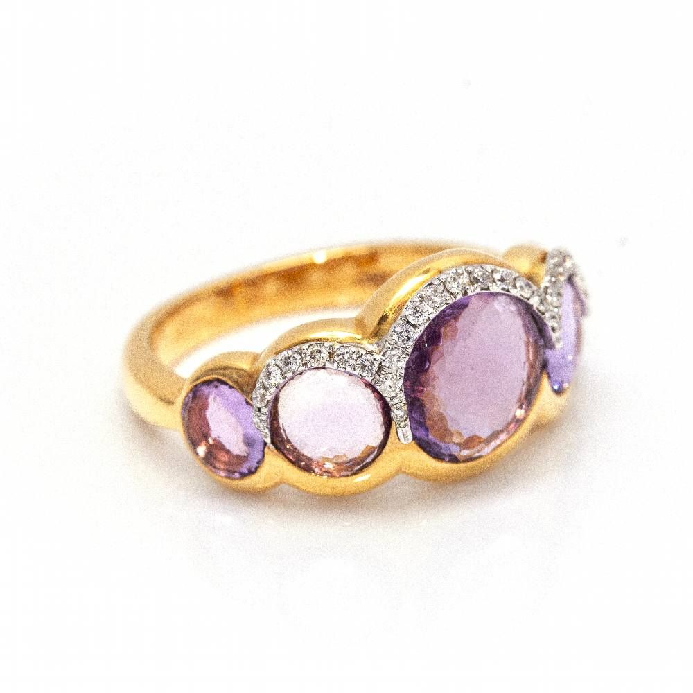 Rose gold ring with amethyst