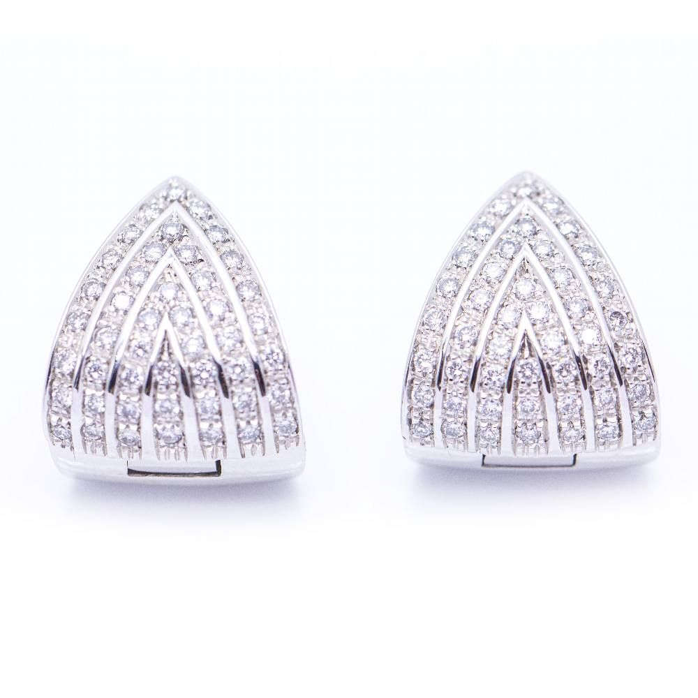 Boucles d'oreilles TRIANGLE en or avec diamants d'occasion