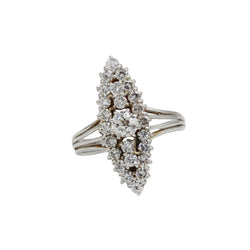 Bague Marquise en or blanc et diamants