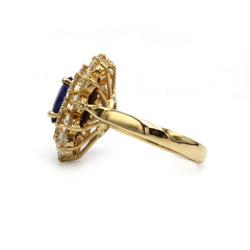 Ring Marguerite - Yellow gold, diamonds & Sapphire