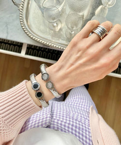 Bracelet BULGARI in steel and onyx