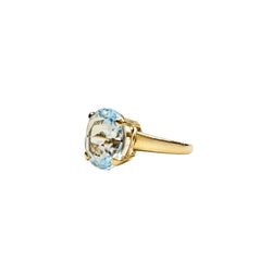 Bague en or jaune 18 carats et Topaze naturelle taille ovale- Taille EU53