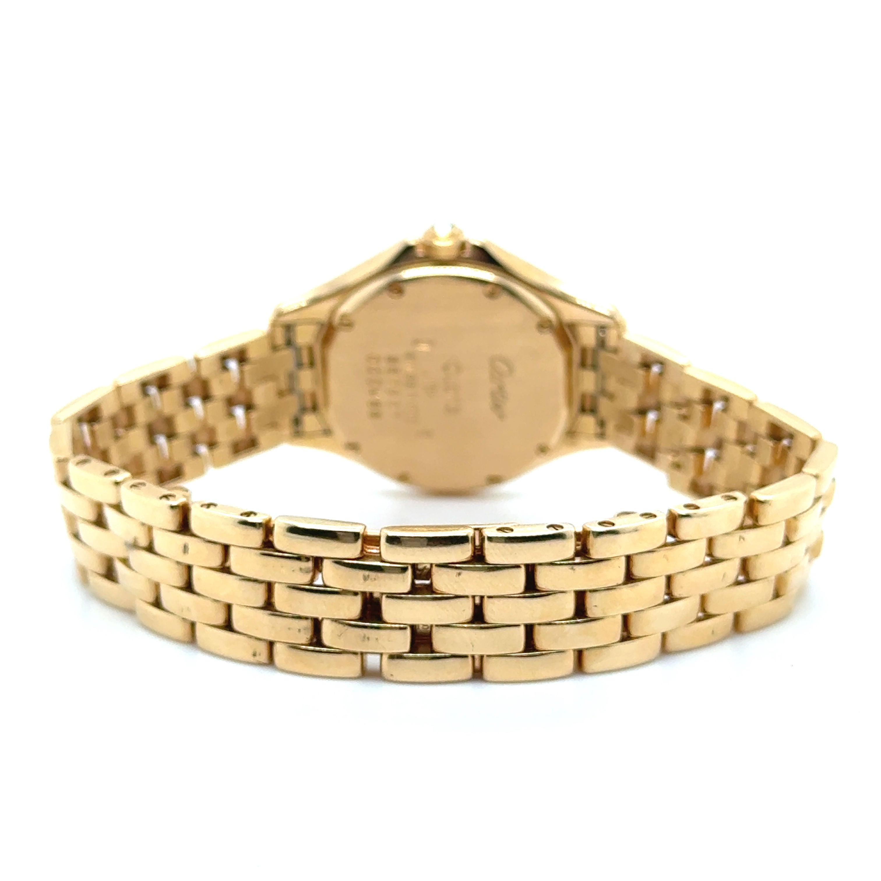 Watch CARTIER "Cougar" in yellow gold, steel, quartz and diamonds