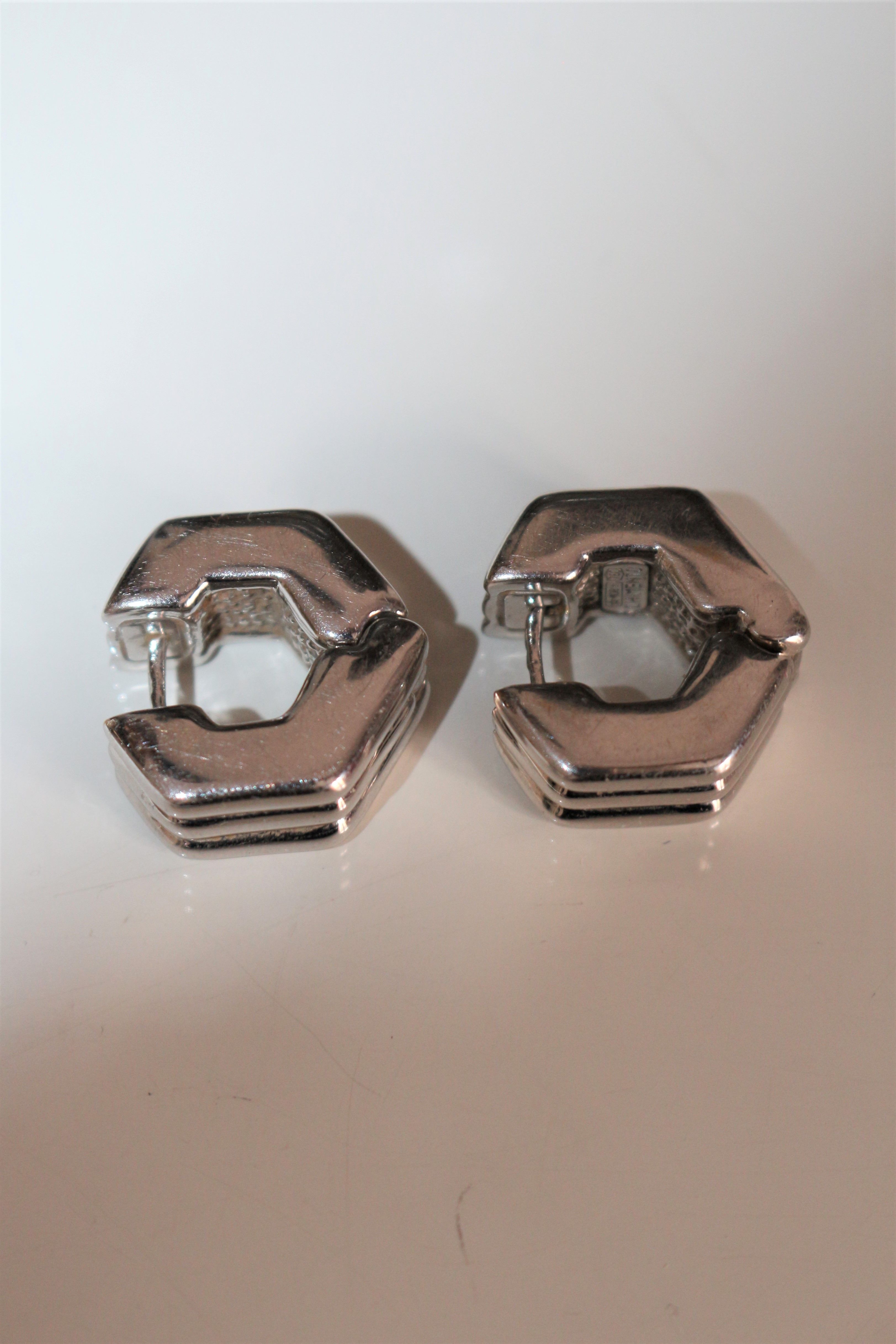 Chimento Vintage Pierced Earrings in White Gold
