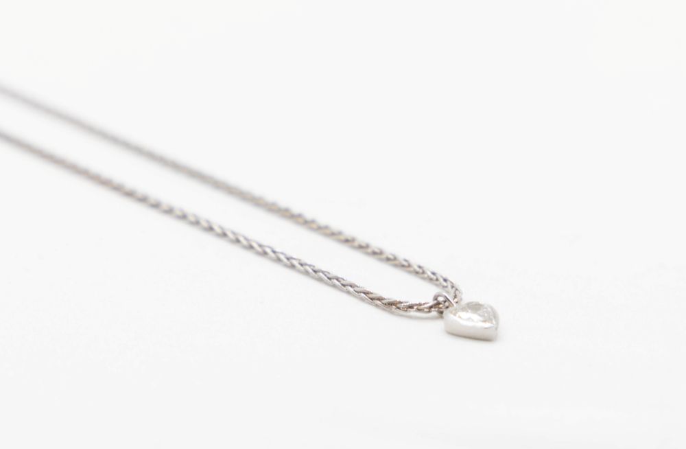 Collier maille palmier en or blanc et diamant