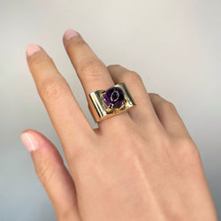 Bague TANK - Or & Améthyste