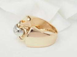 Ring Tank in yellow gold and white and diamonds