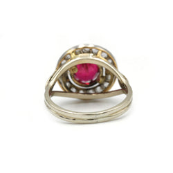 Ring - Yellow gold, garnet and diamonds