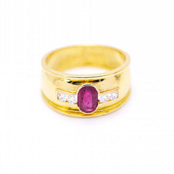 Bague en or avec rubis de taille ovale  d'occasion