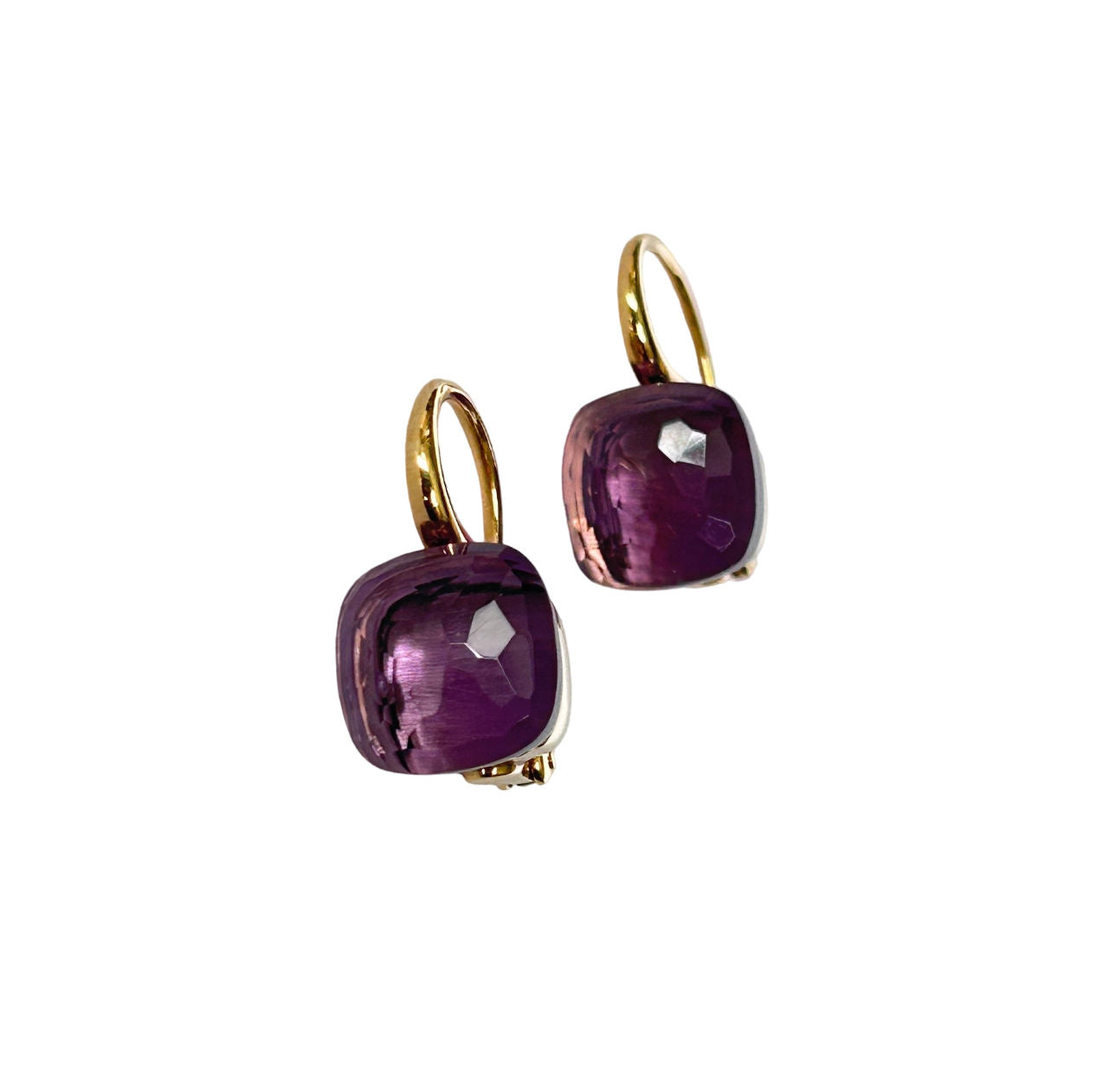 Pair of POMELLATO Nudo Classic earrings in rose gold and amethyst