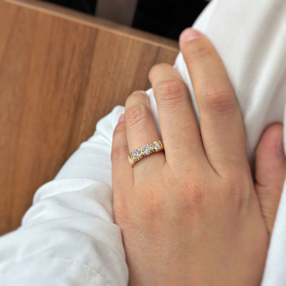 Ring Garter in yellow gold and diamonds