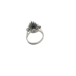 Bague en or 18 carats avec diamants naturels et saphir