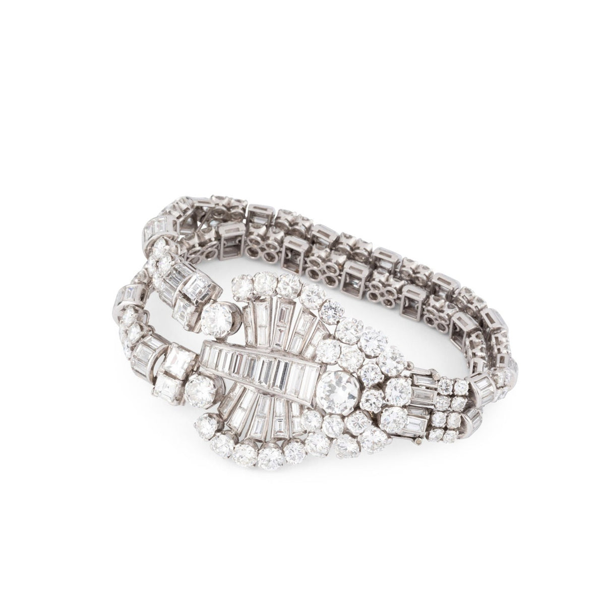 Platinum and diamond necklace, convertible 