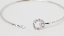 Bracelet Jonc flexible en or blanc et diamants
