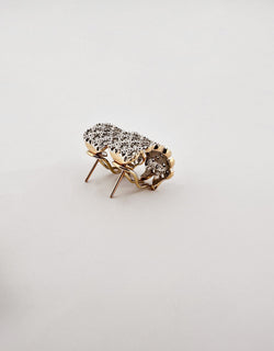 Boucles d'oreilles Pavées en or jaune et blanc et diamants