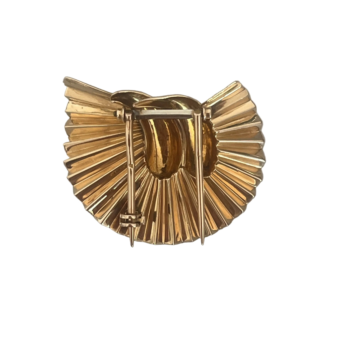 Yellow Gold Fan Earrings