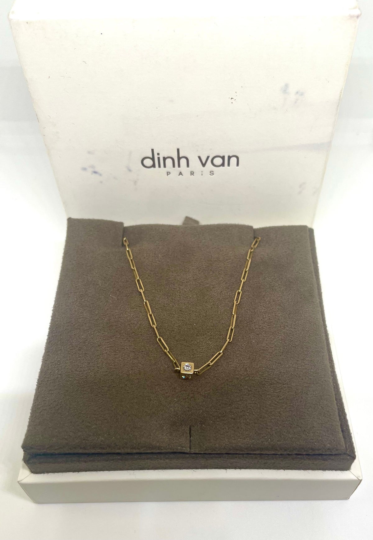 Dinh Van- collier le cube 4 diamants vintage