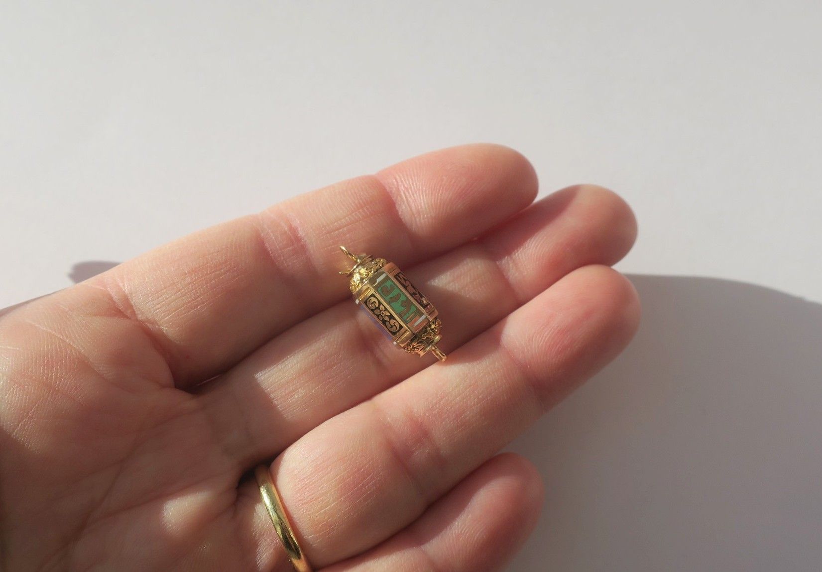 Rare antique enamelled clasp Rose gold