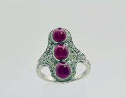 Ring ANILLO in paltinium ruby and diamonds