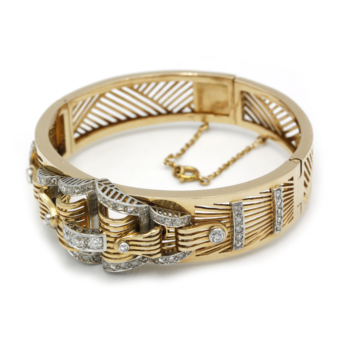 Bracelet TANK - Or, Platine & Diamants