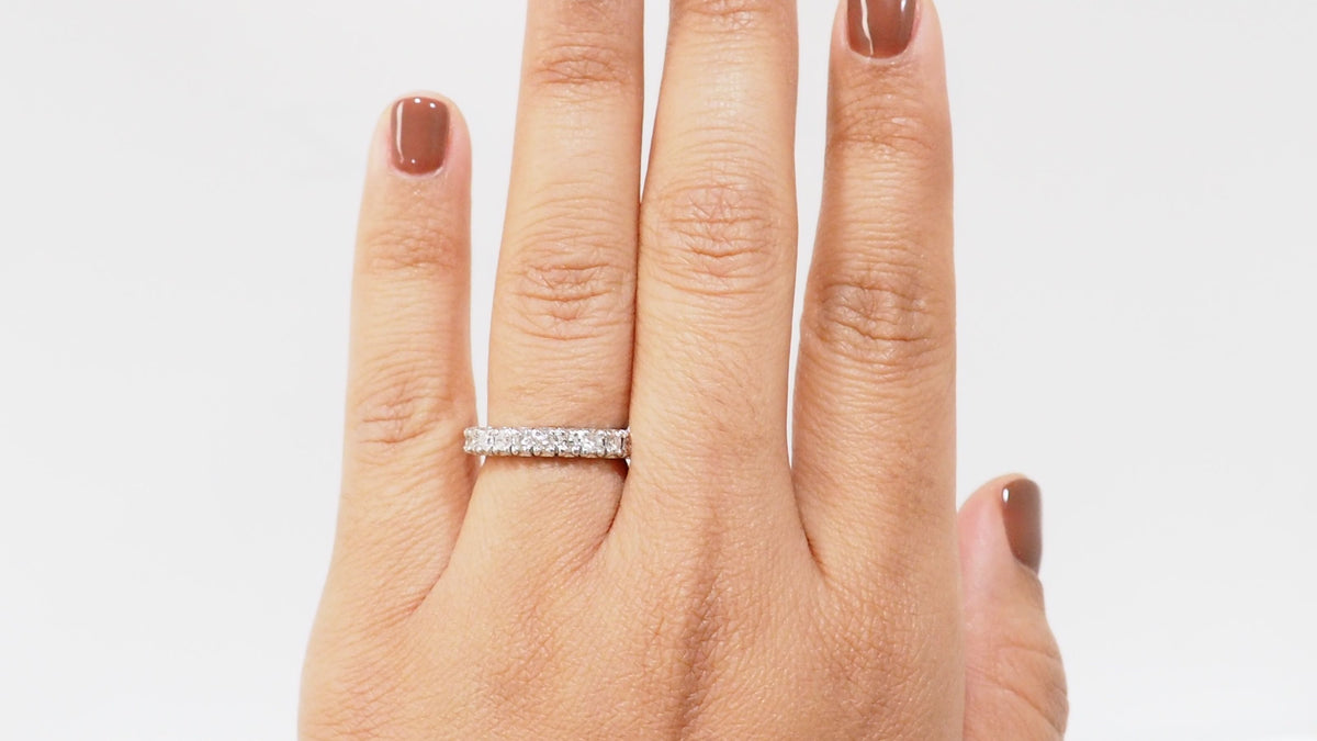 Full tour alliance ring in white gold and 1.20ct diamonds